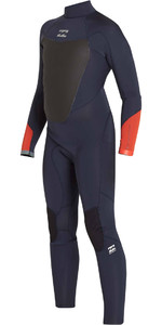 2018 Billabong Junior Absolute Comp 4 / 3mm Back Zip Wetsuit SLATE F44B14