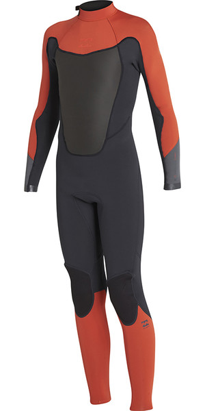 2018 Billabong Junior Absolute 5 / 4mm GBS back Zip Wetsuit ORANJE H45B06