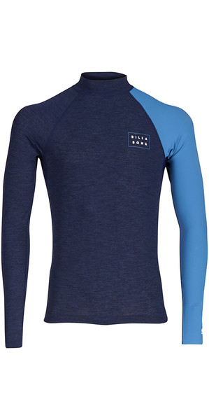 2018 Billabong Junior Contrast manga larga Rash chaleco NAVY HEATHER H4KY05