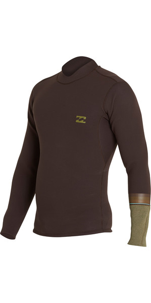 2018 Billabong Revo DBAH 2mm Long Sleeve Neoprene Jacket DARK BROWN H42M02