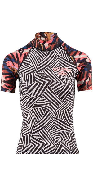 2018 Billabong Womens Surf Capsule Short Sleeve Rash Vest MULTI H4GY05