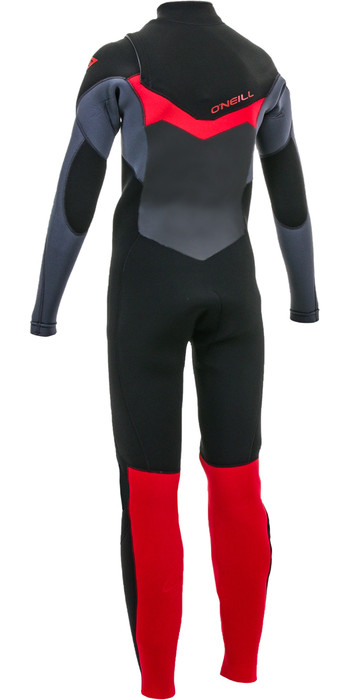 O'Neill Youth Kids Junior Epic 5/4mm Chest Zip GBS Wetsuit Black Graphite Red 