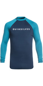 2019 Quiksilver Sempre Há Manga Comprida Rash Vest Medieval Azul EQYWR03143