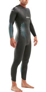 2021 2xu P Masculina: 1 Propel Triathlon Wetsuit Mw4991c - Preto / Azul Ombre