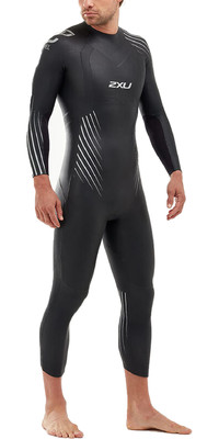 2021 2XU Heren P:1 Propel Swim Wetsuit MW4991C - Black / Silver Shadow