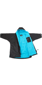 2022 Dryrobe Advance Junior Langrmeliger Wickelmantel / Poncho Dr104 - Schwarz / Blau