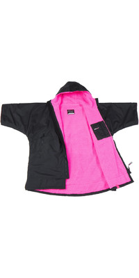2023 Dryrobe Advance Junior Short Sleeve Change Robe V3 V3KSS - Black / Vaaleanpunainen