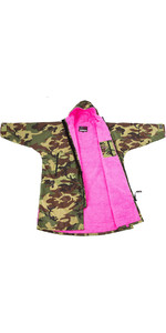 2022 Dryrobe Advance Long Sleeve Premium Outdoor Changing Robe DR104 - Camo / Pink