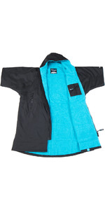 2022 Dryrobe Advance Changing Robe / Poncho Met Korte Mouwen Dr100 - Zwart / Blauw