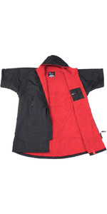 2021 Dryrobe Advance Short Sleeve Premium Outdoor Changing Robe / Poncho DR100 - Black / Red