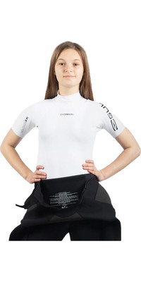 2021 Gul Junior UV Protect Short Sleeve Rashguard Rg0341-B9 White