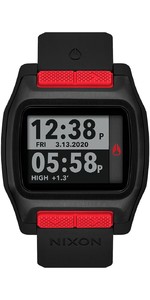 2022 Nixon High Tide Surf Horloge 001-00 - Rood / Zwart