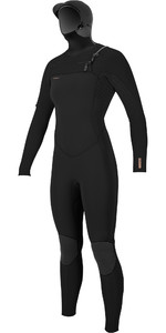 2022 O'Neill Womens Hyperfreak+ 5/4mm Hooded Wetsuit 5478 - Black