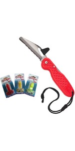 2021 Palm Folding Knife & Fox 40 Whistle - Red