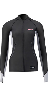 2024 Prolimit Womens 1.5mm Loose Fit Splash Wetsuit SUP Top 14710 - Black / Grey