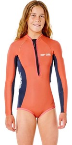 2021 Rip Curl Junior G-Bomb Sub Long Sleeve Shorty Wetsuit WSP9LJ - Coral