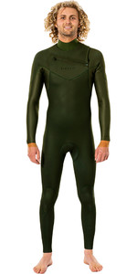 2022 Rip Curl Mens Dawn Patrol Eco 4/3mm Chest Zip Wetsuit WSM9WV - Green