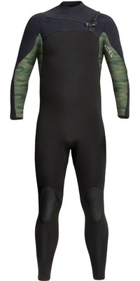 2023 Xcel Mens Phoenix 3/2mm Chest Zip Wetsuit MN32GBX0B - Black / Green Camo