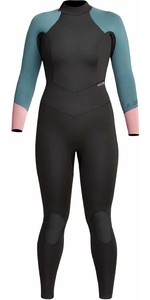 2021 Xcel Womens Axis 4/3mm Wetsuit WN43AXG0 - Black / Tinfoil / Mesa Rose