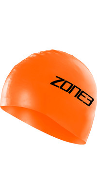 2024 Zone3 Bonnet De Bain En Silicone Sa18scap - Orange Haute Visibilité