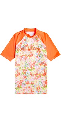 2022 Lycra Vest De Manga Corta Para Niña Adolescente Billabong C4ky31 - Orange Crush