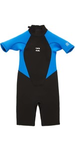2022 Billabong Peuter Intruder 2mm Shorty Wetsuit Met Back Zip Z42t91 - Blauw