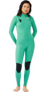 2022 Billabong Womens Salty Dayz 4/3mm Chest Zip Wetsuit C44G50 - Beach Green