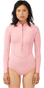 2022 Billabong Womens Salty Dayz Light 1mm Long Sleeve Spring Shorty Wetsuit C41G50 - Pink Sunset