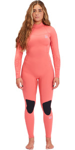 2022 Billabong Damen Synergy 4/3mm Back Zip Neoprenanzug F44f38 - Vintage Coral