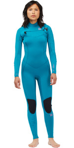 2022 Billabong Feminino Synergy 3/2mm Chest Zip Wetsuit C43g51 - Blue Lagoon