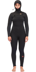 2023 Billabong Womens Synergy 5/4mm Hooded Chest Zip Wetsuit F45F36 - Wild Black