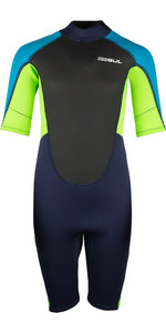 2023 Gul Junior Response 3/2mm Shorty Wetsuit Re3322-c1 - Navy / Lime