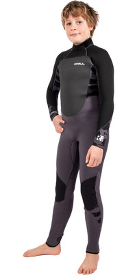 2023 Gul Junior Response 5/3mm Gbs Rug Ritssluiting Wetsuit RE1218-C1 - Charcoal / Contour Camo