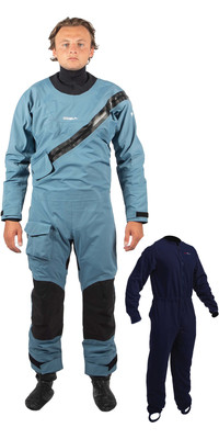 2023 Gul Mens Dartmouth Eclip Zip Drysuit & Free Underfleece Gm0378-b9 - Blau