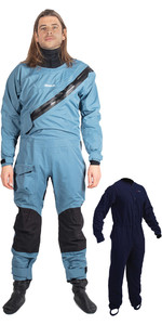 2022 Gul Dartmouth Eclip Drysuit Masculino Com Zíper E Underfleece Gm0378-b9 - Azul