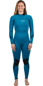 2022 Gul Feminino Response 3/2mm Gbs Back Zip Wetsuit Re1232-c1 - Verde-azulado/marbel