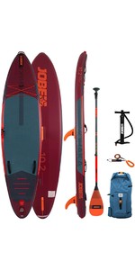 2023 Jobe Aero Mohaka 10'2 Stand Up Paddle Board Paquete 486422002 - Rojo / Naranja