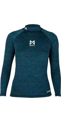 2022 Magic Marine Women's Cube Long Sleeve Lycra Vest Mm081011 - Dark Blue Melee