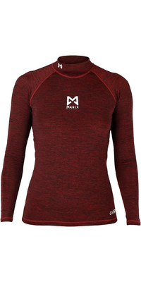 2024 Magic Marine Womens Cube Long Sleeve Rash Vest MM081011 - Red Melee