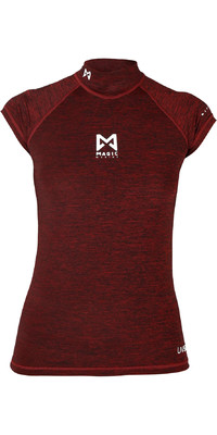 2022 Magic Marine Women's Cube Korte Mouw Lycra Vest Mm081012 - Red Melee