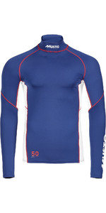 2022 Musto Champ Lycra Vest Herenhemd Met Lange Mouwen 82091 - Sodalietblauw