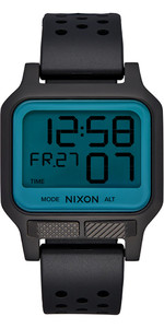 2022 Nixon Heat Surf Horloge A1320 - Zwart / Aqua Positief