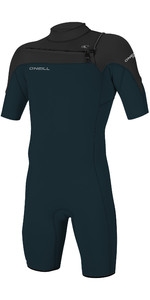 2022 O'neill Hammer 2mm Shorty Wetsuit Met Chest Zip 4927 - Slate / Black