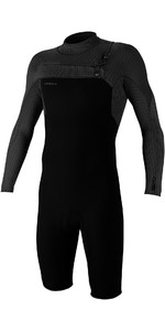 2022 O'Neill Mens Hyperfreak 2mm Chest Zip Long Sleeve Shorty Wetsuit 5496 - Black