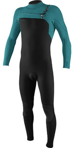 2022 O'neill Homme Hyperfreak + 3/2mm Chest Zip Wetsuit 5343 - Noir / Tide Pool