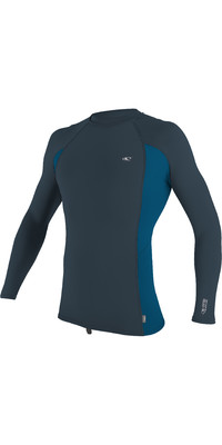 2023 O'Neill Mens Premium Skins Long Sleeve Rash Vest 4170B - Cadet Blue / Ultra blue