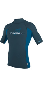 2022 O'Neill Mens Premium Skins Short Sleeve Turtle Neck Rash Vest 4517 - Cadet Blue / Ultra Blue