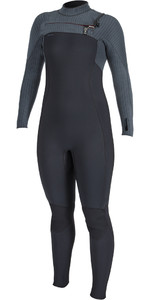 2023 O'neill Frauen Blaupause 4/3+mm Chest Zip Neoprenanzug 5501 - Schwarz / Schattiert