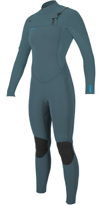 2022 O'Neill Womens Hyperfreak+ 3/2mm Chest Zip Wetsuit 5348 - Dusty Blue