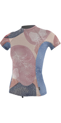 2022 O'neill Gilet Da Donna In Lycra Vest A Maniche Corte Con Stampa Laterale 5405s - Desert Bloom / Drift Blue